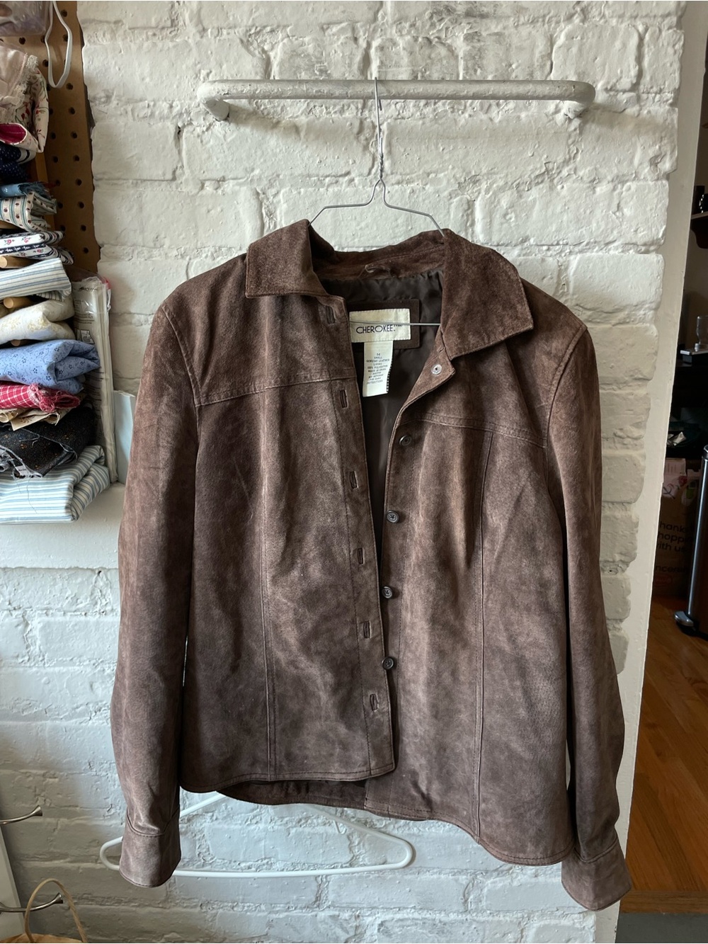 Cherokee Brown Suede Button-Front Jacket